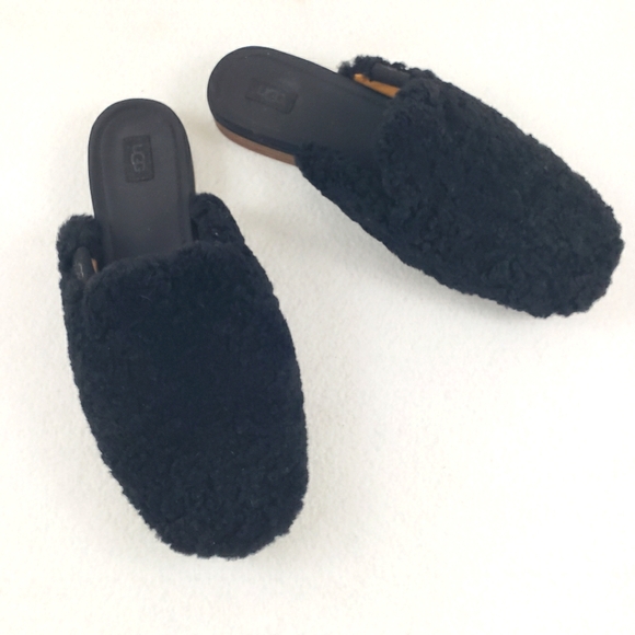 UGG NWOB Janaya Cozy Mule Slip On Slippers Black Women's Size 9 - Picture 2 of 11